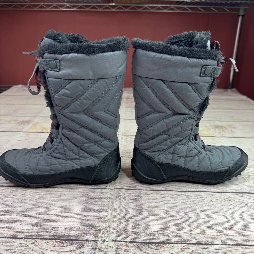 Columbia Youth Minx Mid III Snow Boots Gray Waterproof Insulated Girls Size US 1